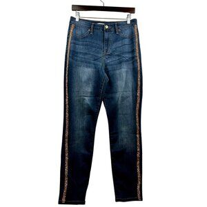 Celebrity Pink Y2K-Inspired Glitter Side‎ Stripe Skinny Jeans Size 13 (Juniors)